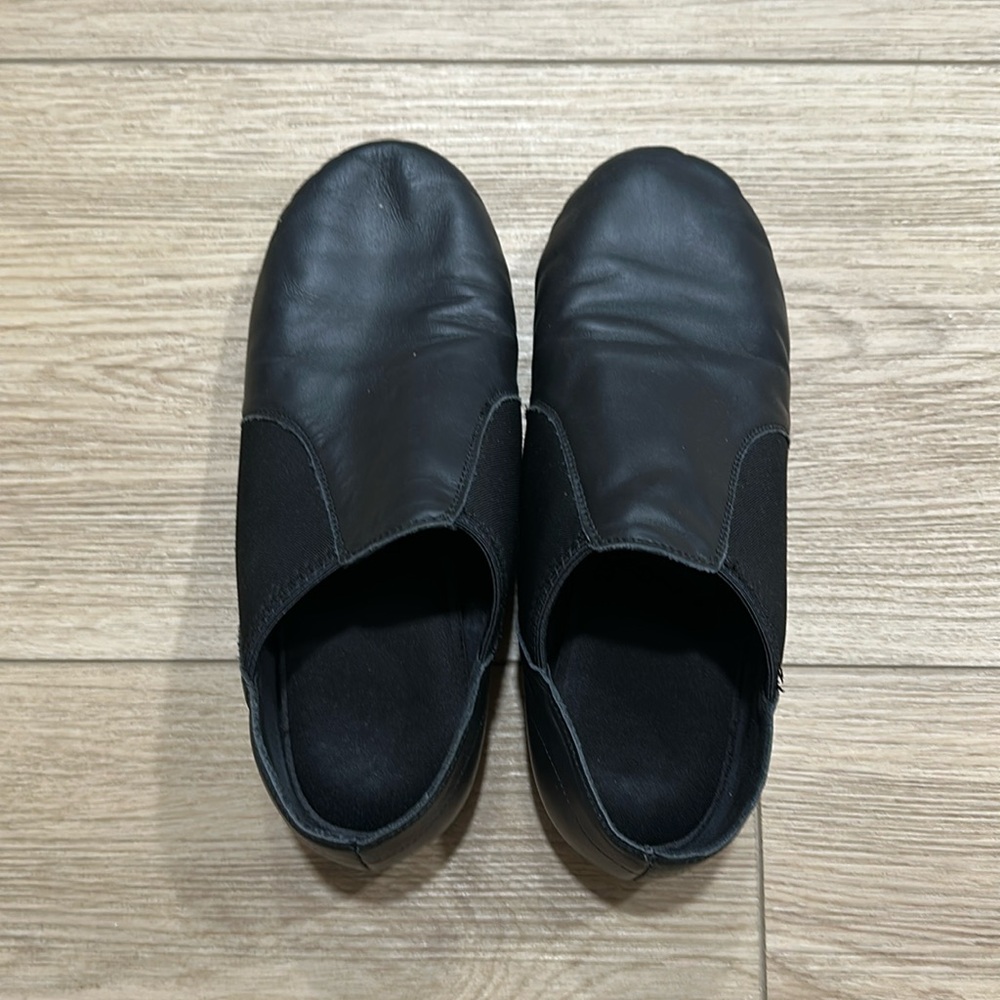 Unisex Leather Upper Jazz Shoe Slip-on for Women and Men's Dance 8.5W/8M